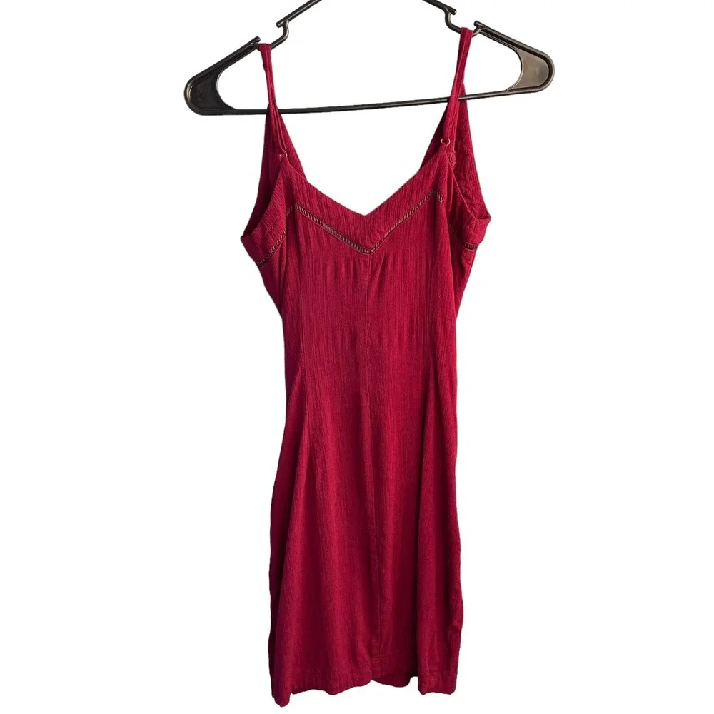 Free People Burgundy Wrap Mini Dress
